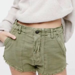 Free People Raw Patched Denim Shorts